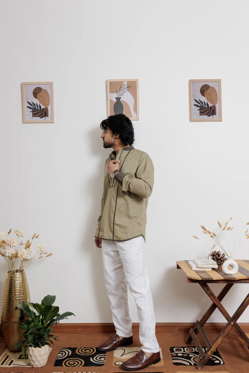 Olive Edge Kurta Shirt