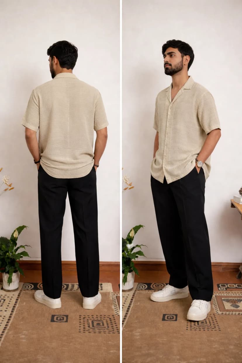 Dune Textured Cuban Collar Shirt alternate view