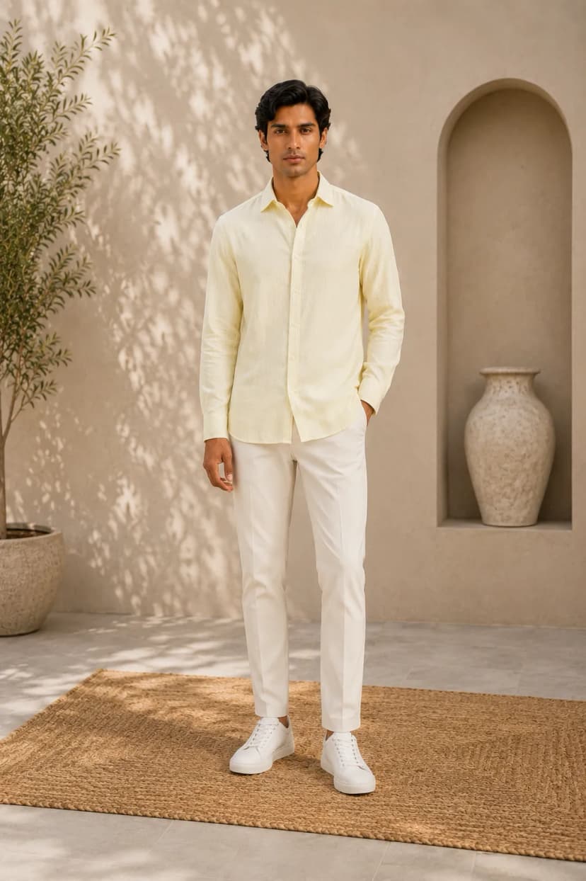  Butter Scotch Cotton Linen Shirt